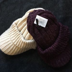 Set of 2 beanie visor. One piece NWT.